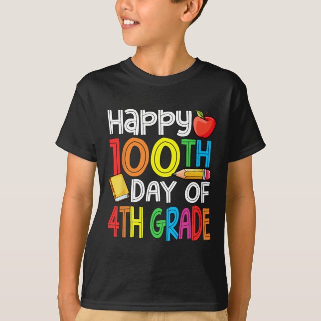 Camiseta 100 días más inteligentes cuarto curso 100° día de (Anverso)