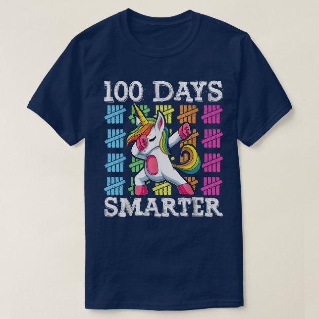 Camiseta 100 Días Más Inteligentes Dabbing Unicorn , Dab Ki (Diseño del anverso)
