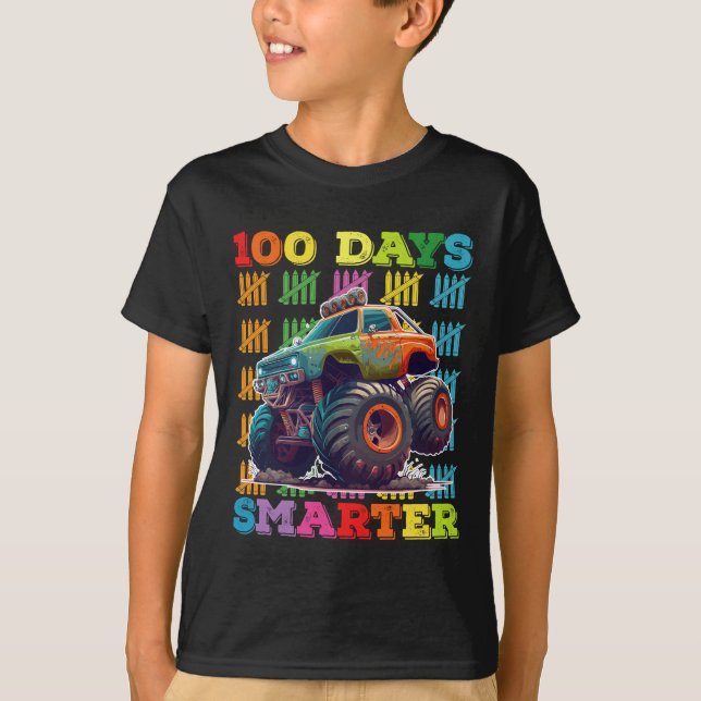 Camiseta 100 días más inteligentes de monstruo de una escue (Anverso)