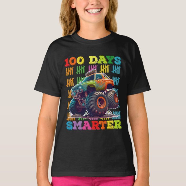 Camiseta 100 días más inteligentes de monstruo de una escue (Anverso)