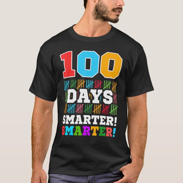 Camiseta 100 días más inteligentes de recuento de Hash Marc (Anverso)