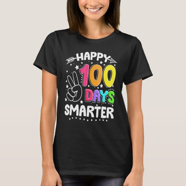 Camiseta 100 días más inteligentes, feliz 100 días de Rótul (Anverso)