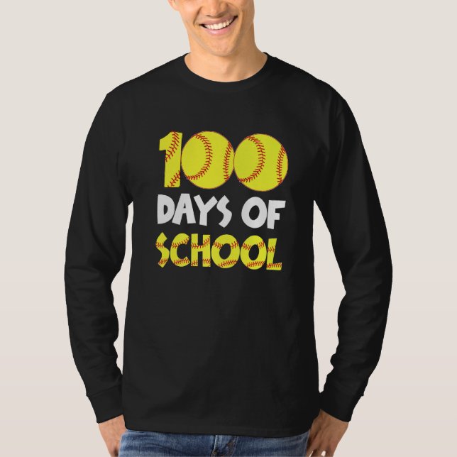 Camiseta 100 Días Más Inteligentes Feliz 100 Días De Softbo (Anverso)