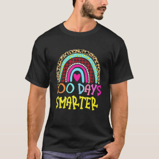 Camiseta 100 Días Más Inteligentes Leopardo Arcoiris 100 Dí