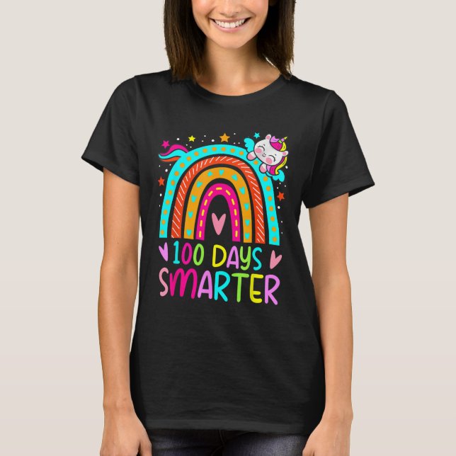 Camiseta 100 Días Más Inteligentes Niños Chicas Unicorn100º (Anverso)