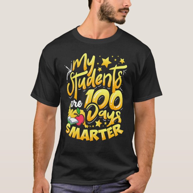 Camiseta 100 días más inteligentes para el maestro (Anverso)