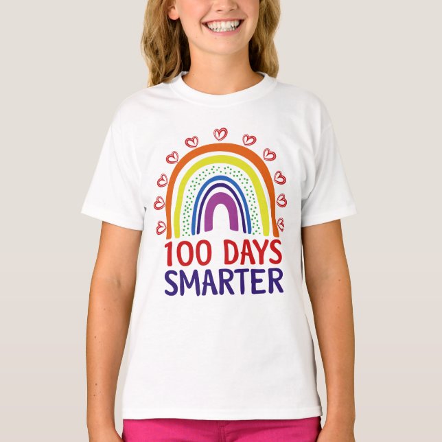 Camiseta 100 días más inteligentes para el profesor escolar (Anverso)