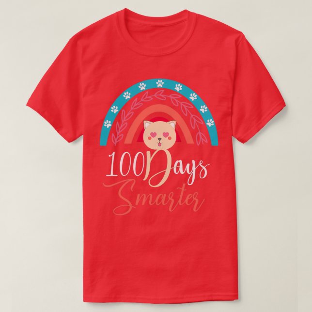 Camiseta 100 Días Más Inteligentes Para Gato Lover Divertid (Diseño del anverso)