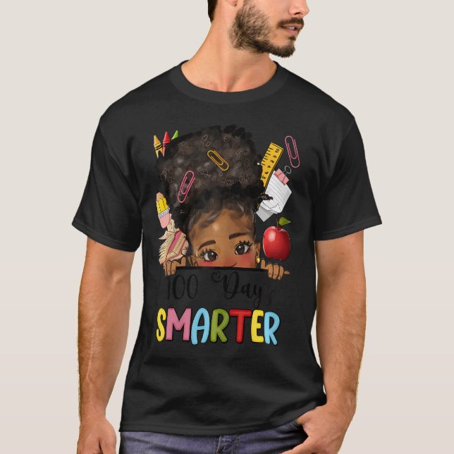 Camiseta 100 Días Más Inteligentes Para Los Chicas Africano (Anverso)