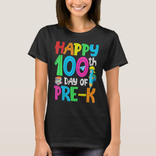 Camiseta 100 días más inteligentes pre K feliz 100º día de