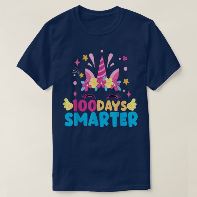 Camiseta 100 días más inteligentes, profesora de Chicas uni (Diseño del anverso)