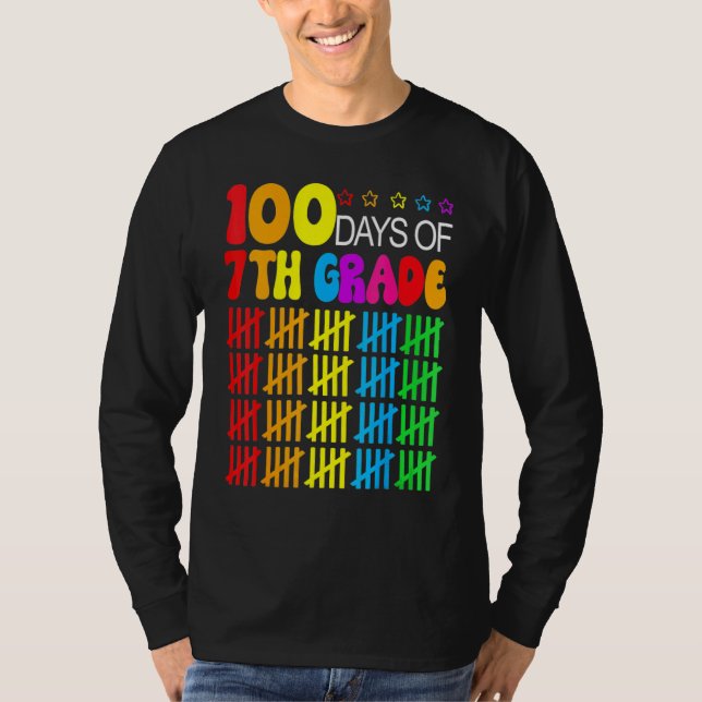Camiseta 100 días más inteligentes séptimo grado 100º día d (Anverso)