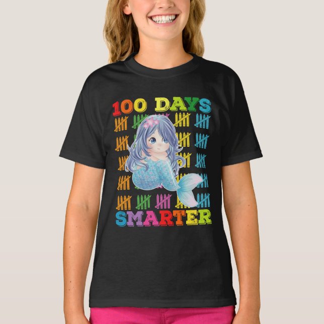 Camiseta 100 días más inteligentes, sirvienta 100 días de e (Anverso)