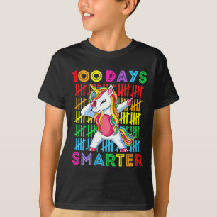 Camiseta 100 días niños Chicas más inteligentes Unicorn 100
