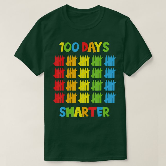 Camiseta 100 días niños y niñas maestros más inteligentes 1 (Diseño del anverso)