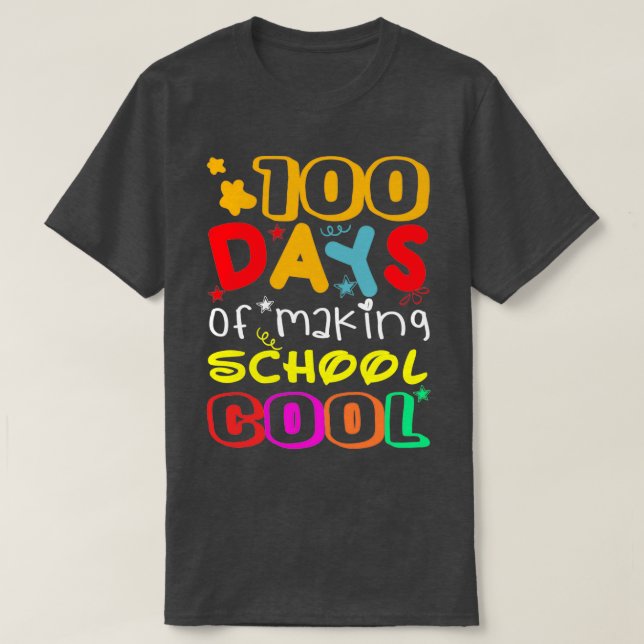 Camiseta 100 Días Para Hacer Profesores De Chicas De Niños  (Diseño del anverso)