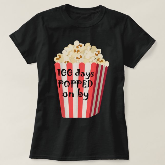 Camiseta 100 Días Pasados - 100 Días De Popcor Escolar (Diseño del anverso)