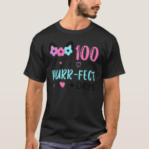 Camiseta 100 Días Perfectos Escuela Estudiante Gato Lindo