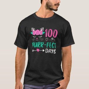 Camiseta 100 Días Perfectos Gato Lindo Estudiante Escuela