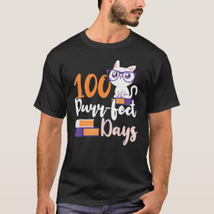 Camiseta 100 Días Perfectos Niñas Gato 100º Día De Colegio