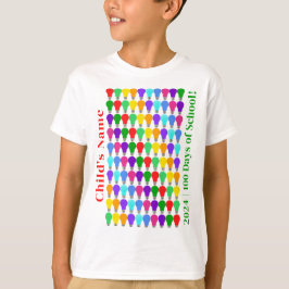 Camiseta 100 días personalizados de bombillas brillantes en