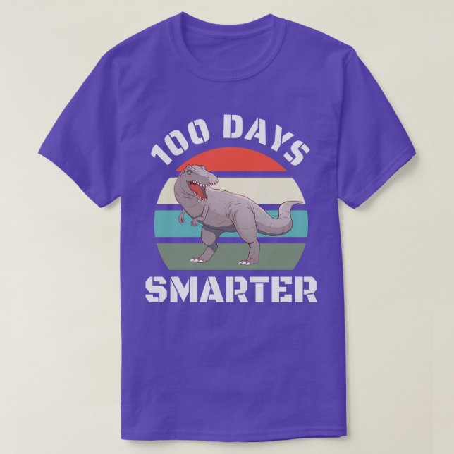 Camiseta 100 días regalo divertido para estudiantes de dino (Diseño del anverso)