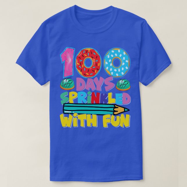Camiseta 100 días salpicados con diversión donut lover don (Diseño del anverso)
