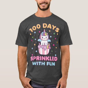 Camiseta 100 días salpicados con divertida unicornio