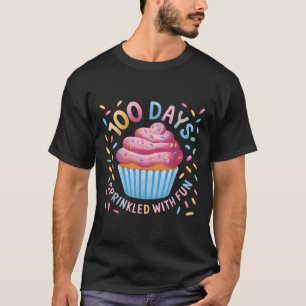 Camiseta 100 días salpicados con divertidos 100 días de cla