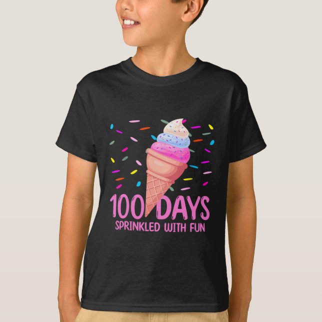 Camiseta 100 días salpicados con helados divertidos (Anverso)