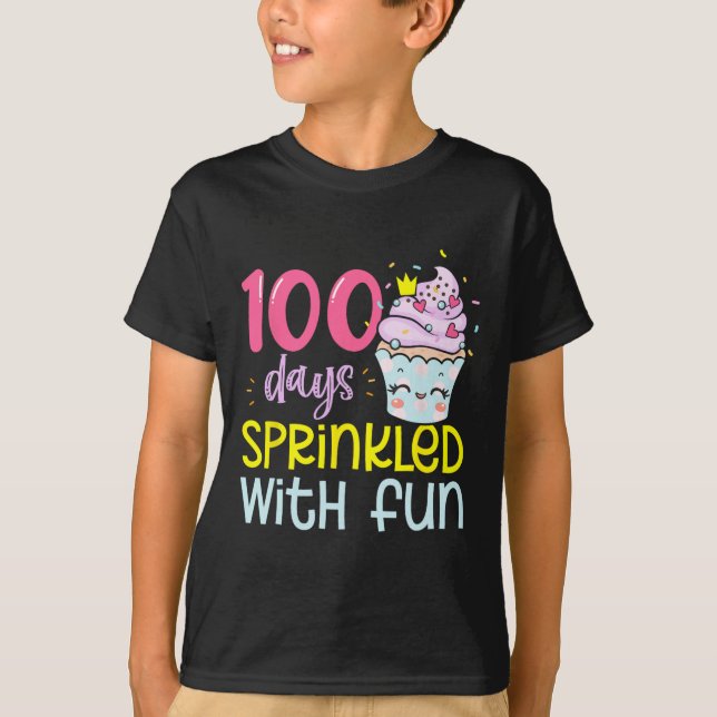 Camiseta 100 días salpicados con tarta divertida 100 días d (Anverso)