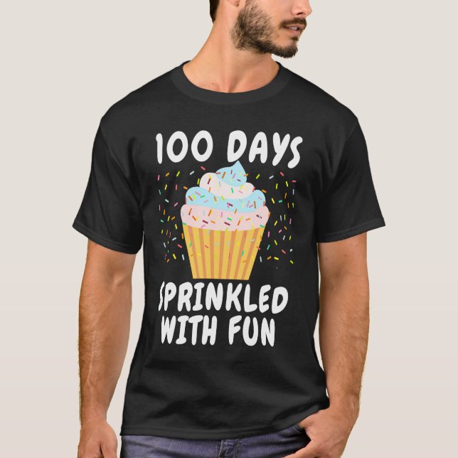 Camiseta 100 Días Salpicados De Diversión Cupcake 100º Día  (Anverso)