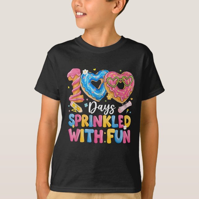 Camiseta 100 Días Salpicados de Diversión Donut Adorable (Anverso)