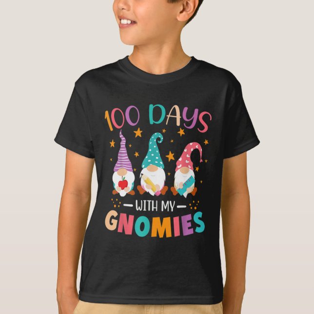 Camiseta 100 Días Sma Día De Enseñanza Gnome Estudiantes (Anverso)