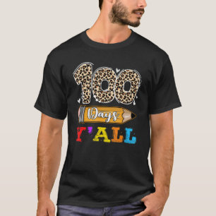 Camiseta 100 Días Y'all Leopardo 100º Día de la Escuela Mae