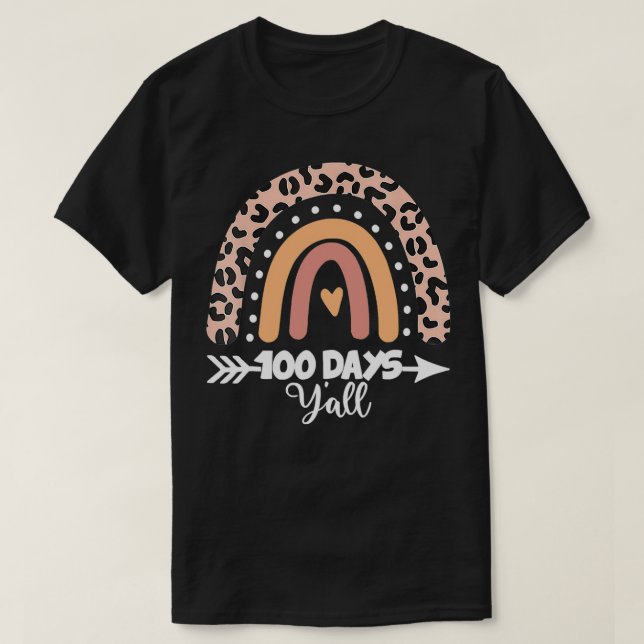 Camiseta 100 días Yx27all Leopard Rainbow 100th Day of Scho (Diseño del anverso)