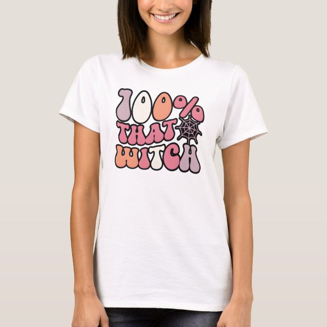 Camiseta 100% Ese Retro De Brujas | Fun Halloween Witch (Anverso)