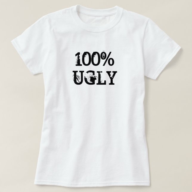 Camiseta 100% Feo naranja de Vándalos (Diseño del anverso)