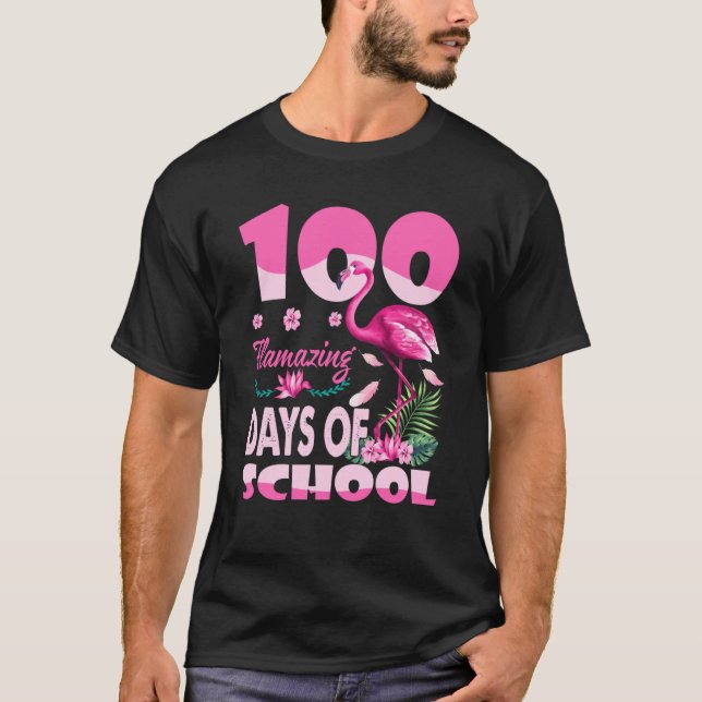 Camiseta 100 Flamantes Días Escolares Flamingo 100 Días El (Anverso)