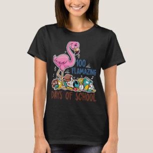 Camiseta 100 Flamantes Días Escolares Para Niños Maestros F