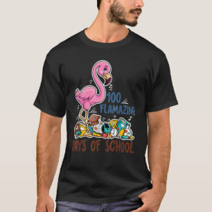 Camiseta 100 Flamantes Días Escolares Para Niños Maestros F