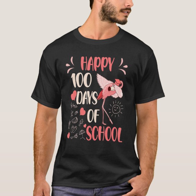 Camiseta 100 Flamazing Days of School Flamingo 100th Day Te (Anverso)