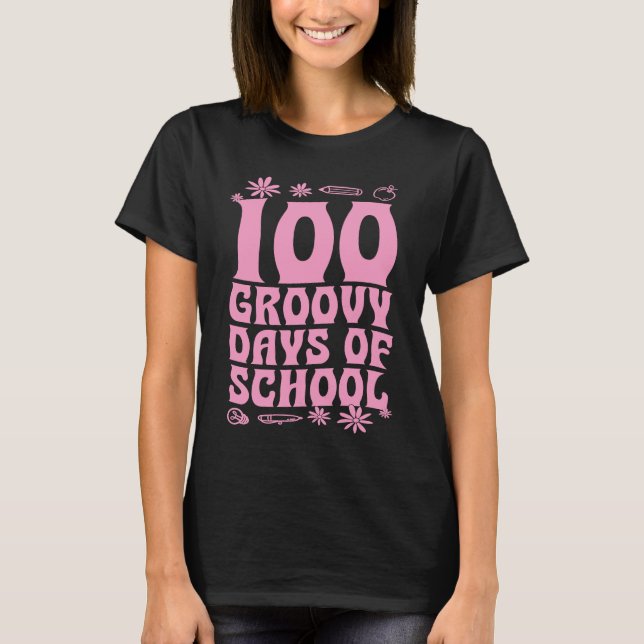 Camiseta 100 Groovy Days Of School 600 Style Throwback (Anverso)