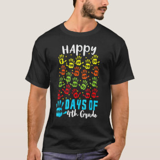 Camiseta 100 Hand Kid 4th Grade Happy 100th Days 100 Days O