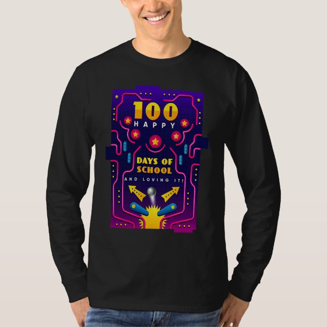 Camiseta 100 Happy Days of School & Loving It Pinball (Anverso)