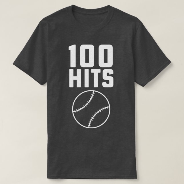 Camiseta 100 Hits Softball Baseball Coach High School Softb (Diseño del anverso)