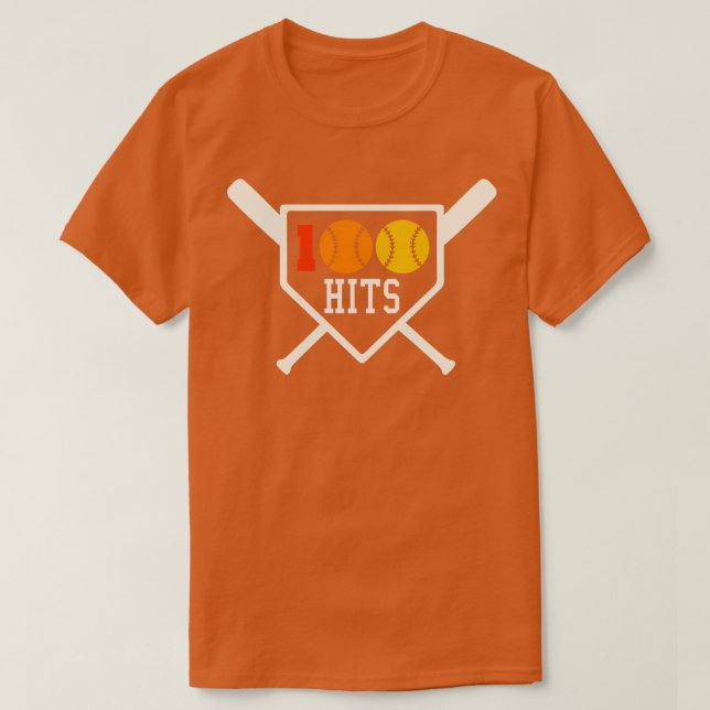 Camiseta 100 Hits Softball Baseball Coach High School Softb (Diseño del anverso)