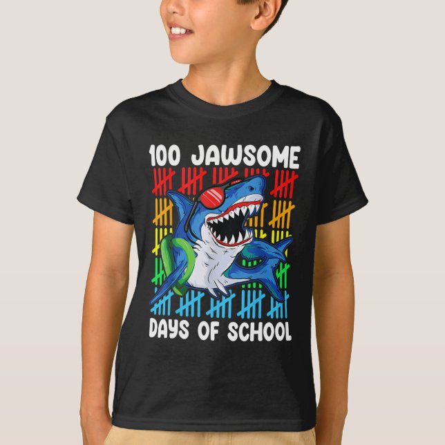 Camiseta 100 Jawsome Days Of School Felices Cien Días de Sc (Anverso)