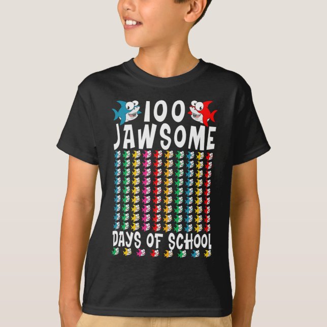 Camiseta 100 jawsome Days of School Shark 100 Day of Scho (Anverso)