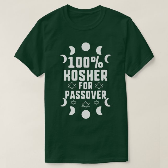 Camiseta 100 Kosher Por Pascua Matzah Pesach Judía Seder (Diseño del anverso)